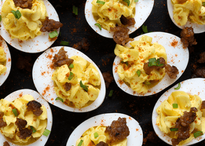 Deviled Eggs with Italian Sausage