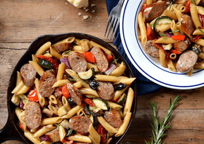 Grilled Vegetable & Sausage Pasta