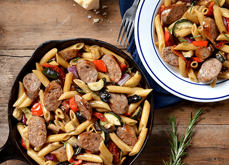 Grilled Vegetable & Sausage Pasta