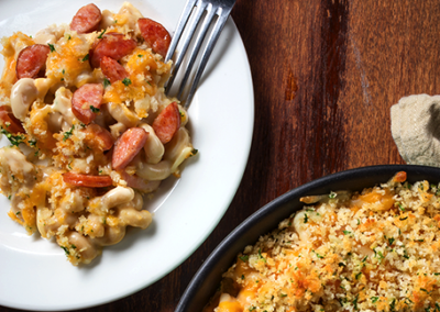 Macaroni au fromage et à la saucisse